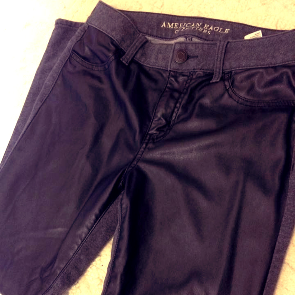 American Eagle jeggings (pleather/cotton)