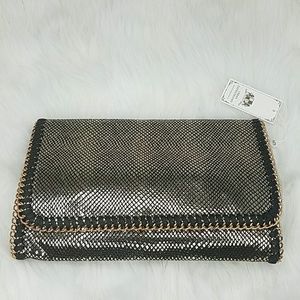 Gold Shimmery Snake Print Clutch