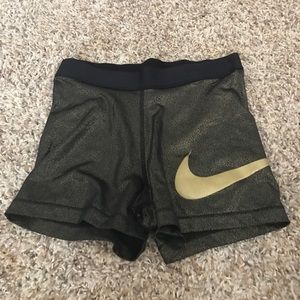 gold speckled nike pros