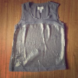 LOFT Grey Sequin Tank- Never Used