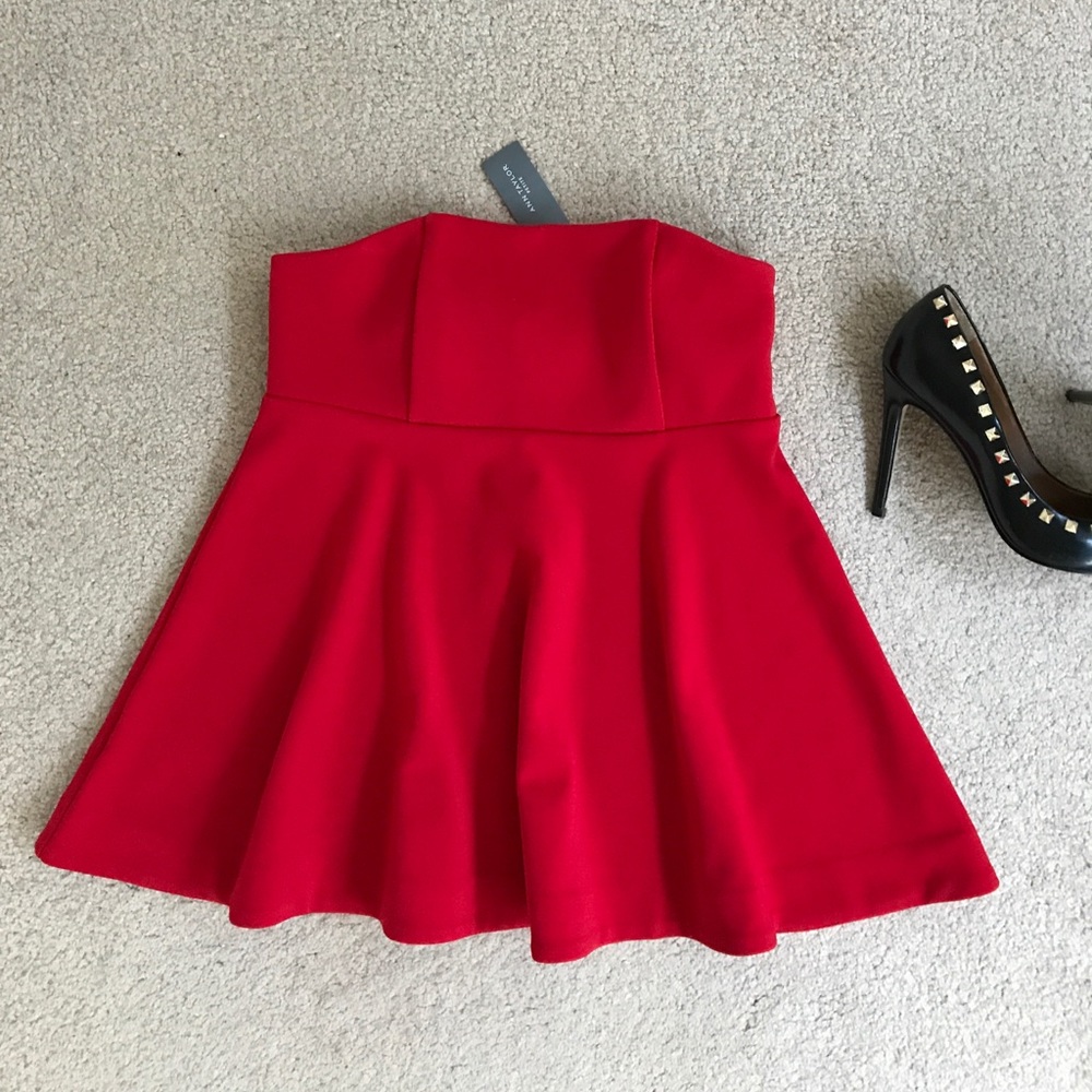 Ann Taylor strapless flare top 🎅🏻🎄