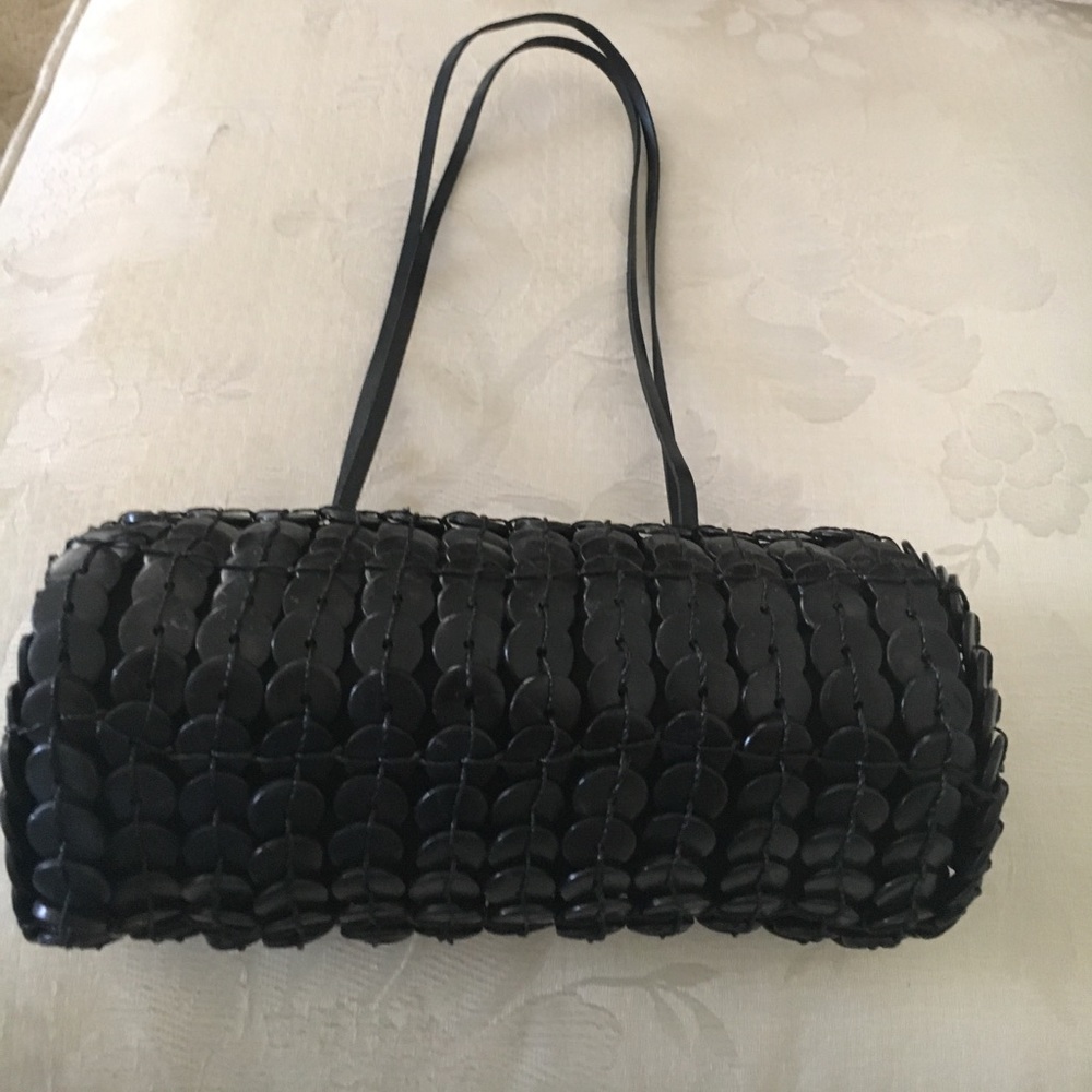 Custom black beaded purse