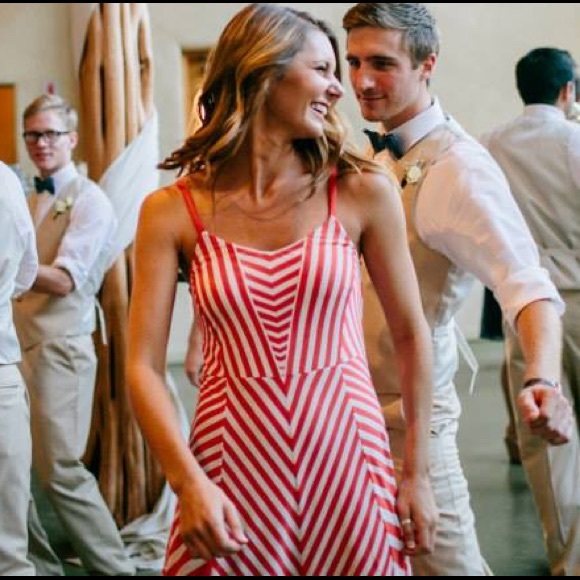 Red and white striped maxi dress - Picture 1 of 2