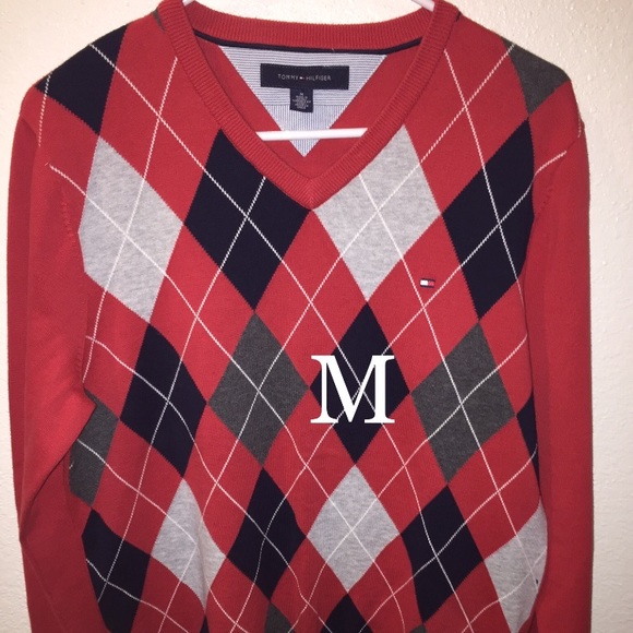 Tommy Hilfiger v neck diamond sweater - Picture 1 of 1