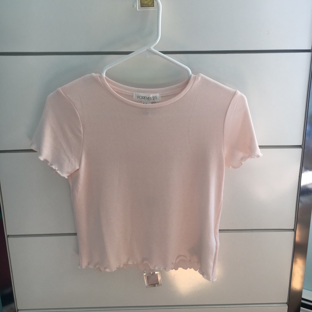 Baby pink tee with ruffles