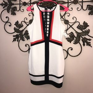 Red Black and White minidress size L NWT