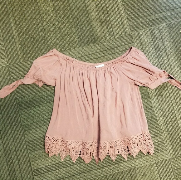 pink over the shoulder blouse - Picture 1 of 1