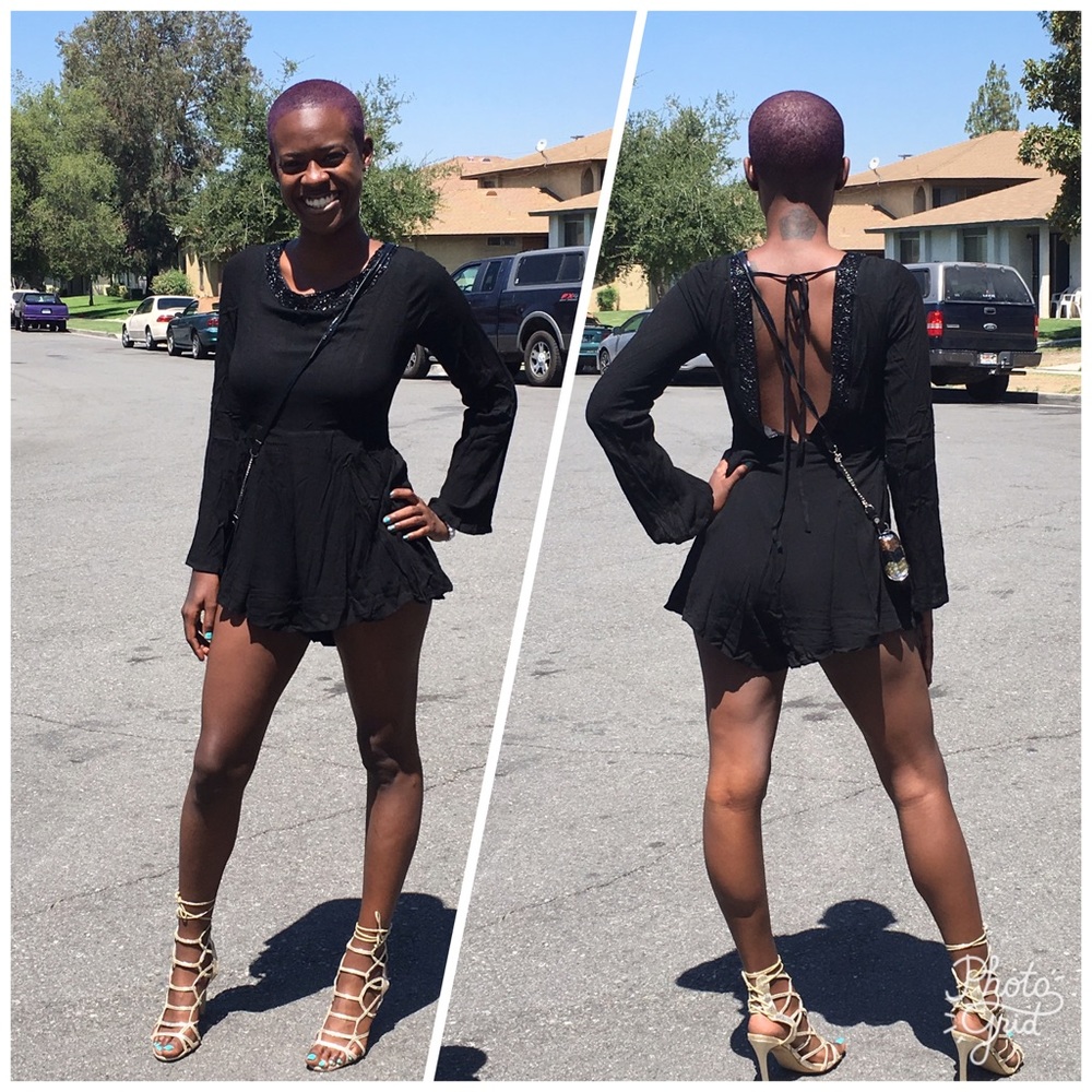 Black long sleeve Romper