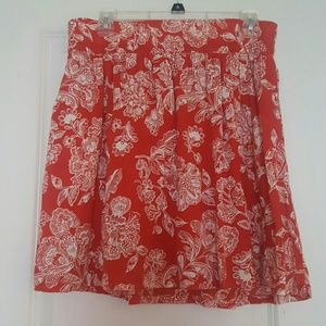 Orange Floral Skirt