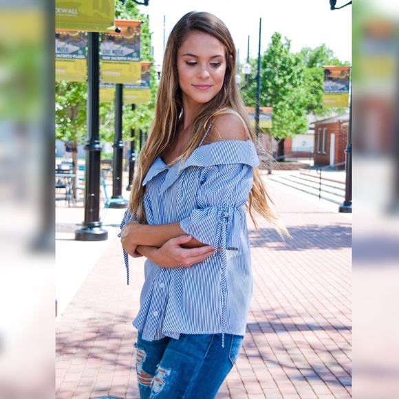 Preppy stripe button up - Picture 3 of 7