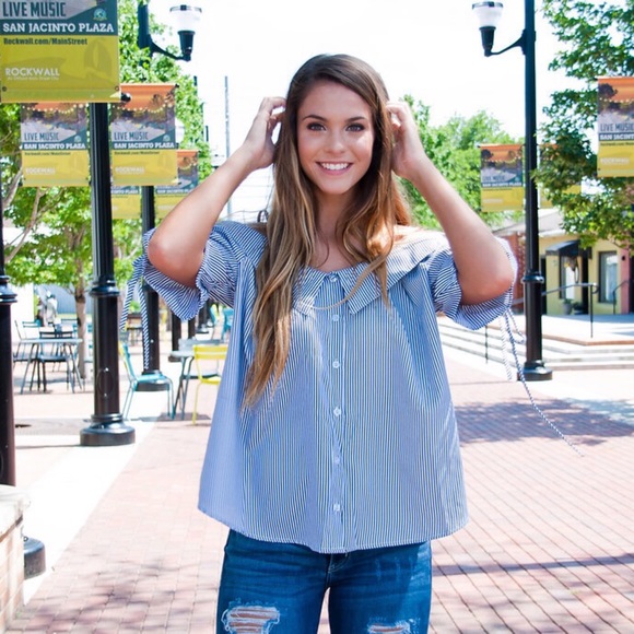 Preppy stripe button up - Picture 4 of 7