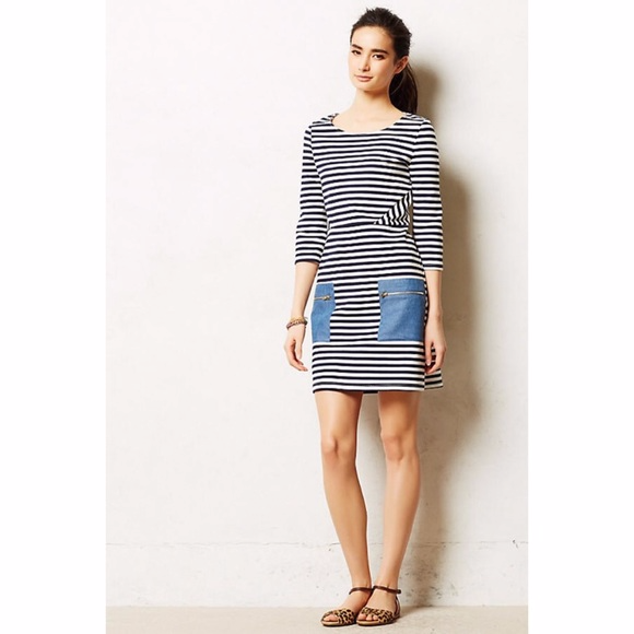 Anthropologie Dresses & Skirts - Anthropologie Tabitha Marin Striped Navy Dress
