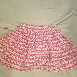 Flowy short flamingo skirt