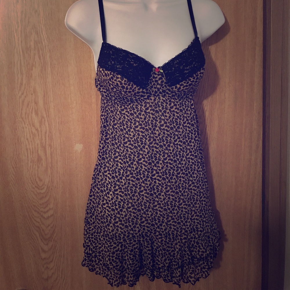 Animal print and lace lingerie