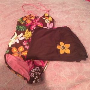 Gap One Piece Bathing Suit w/Swim Skirt to go over