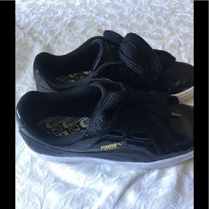 PUMA "BASKET" PATENT LEATHER SNEAKERS