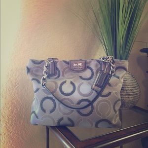 Coach women shoulder handbag tote gray purse