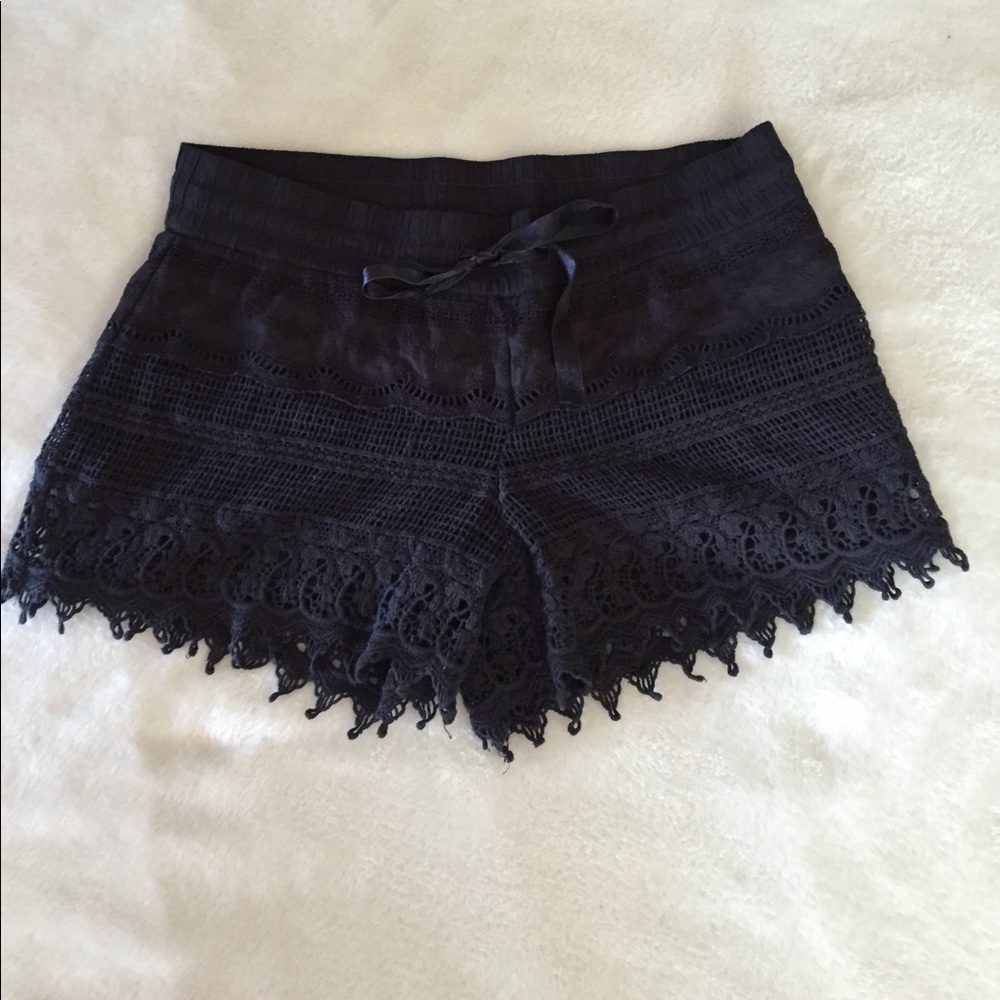 Navy Lace Shorts