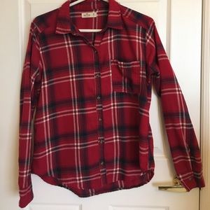 Hollister Red Plaid Shirt