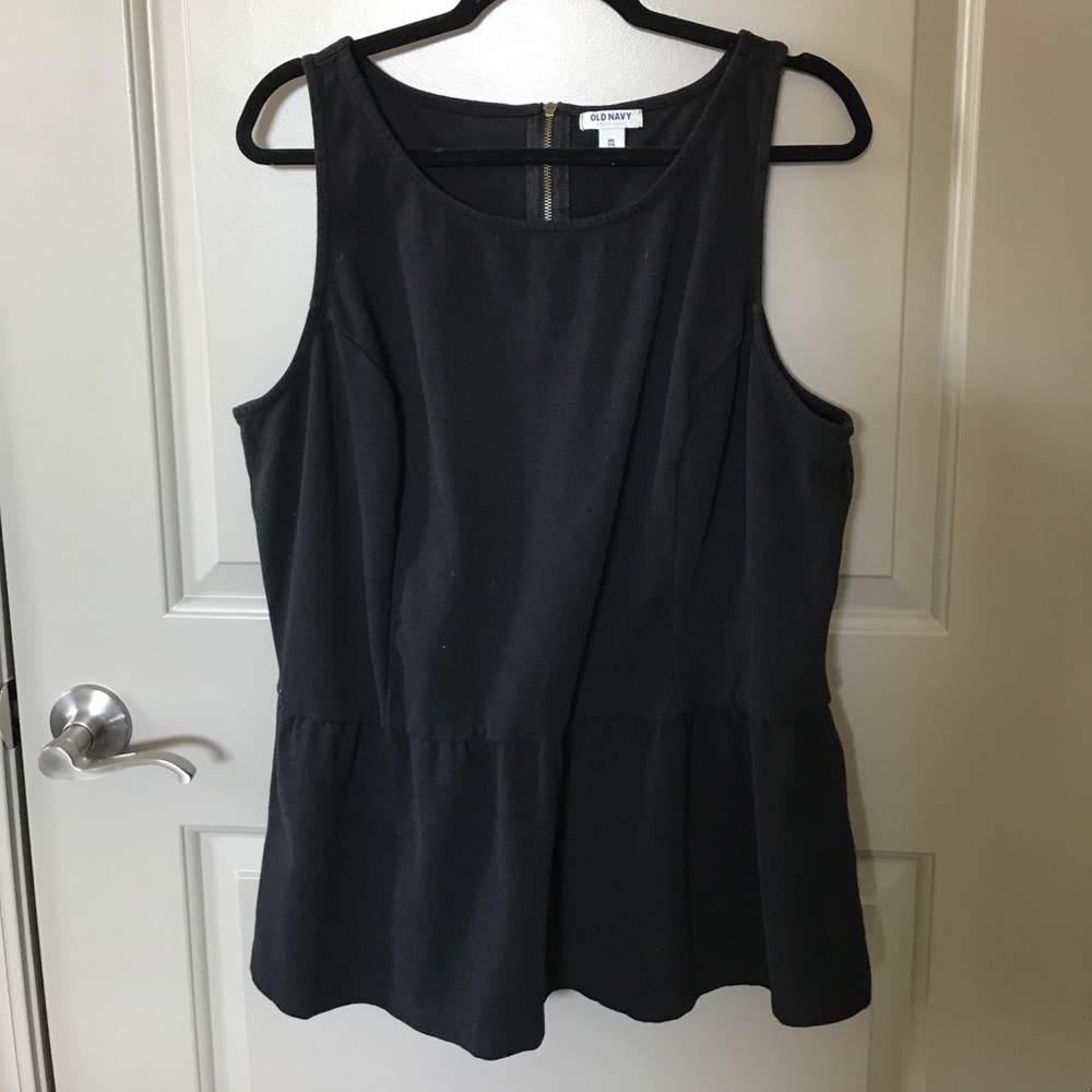 Black peplum tank