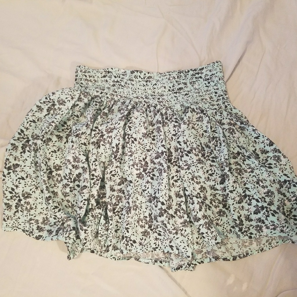 Baby blue floral skirt