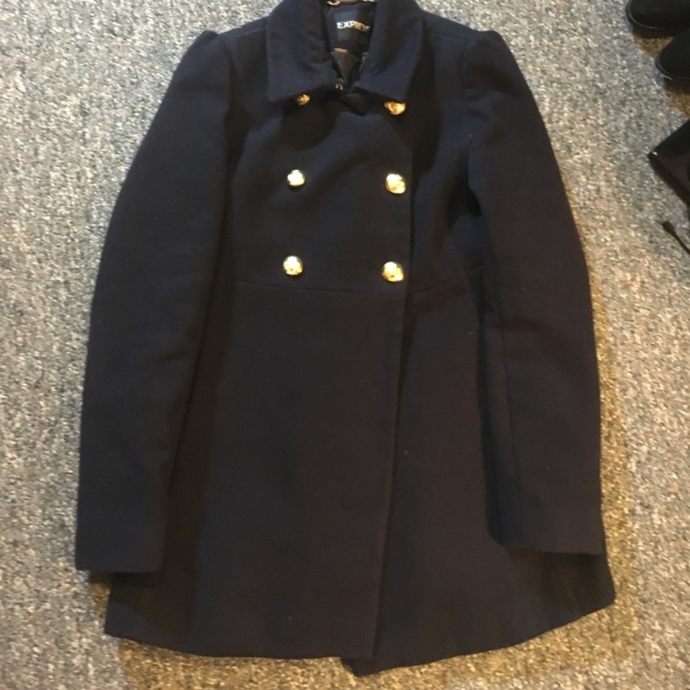Express Wool Blended military high waist coat