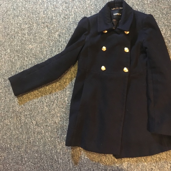 Express Wool Blended military high waist coat - Picture 3 of 5