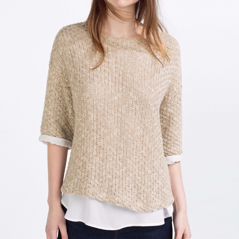 Zara Knit Short Sleeve Sweater