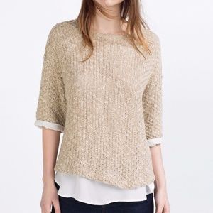 Zara Knit Short Sleeve Sweater