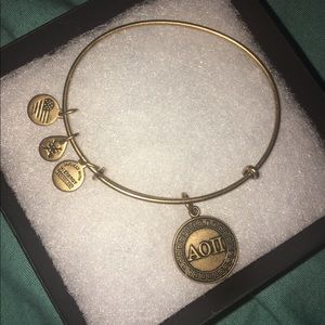 Alex and Ani Alpha Omicron Pi gold bracelet