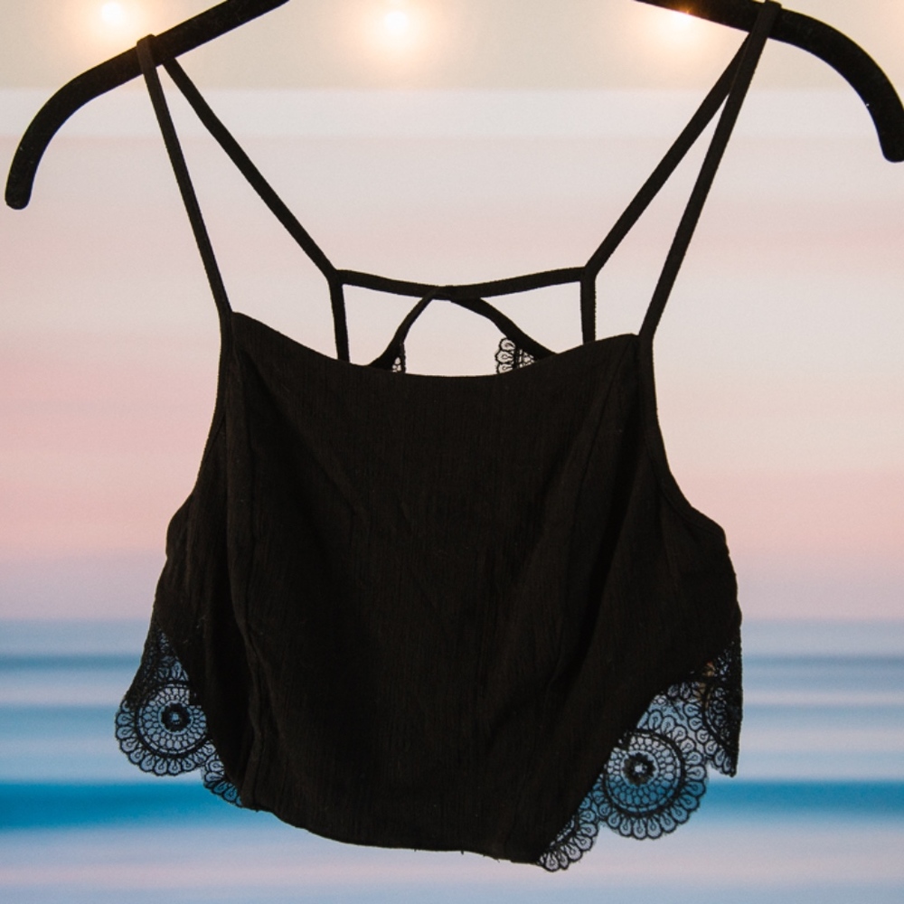 Free People Lace Backless Crop Cami / Brami