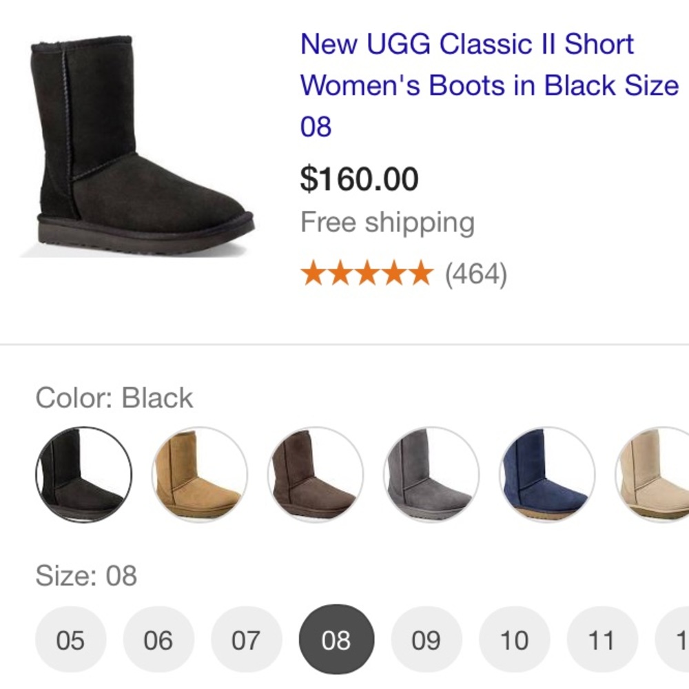 UGG classic short black boots