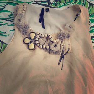 Bellatrix Embellished Silk Racerback Tank