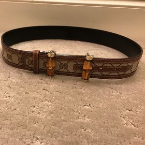 Authentic Gucci GG canvas beige belt