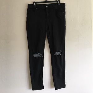 Free People Black Distressed Skinny Jeans