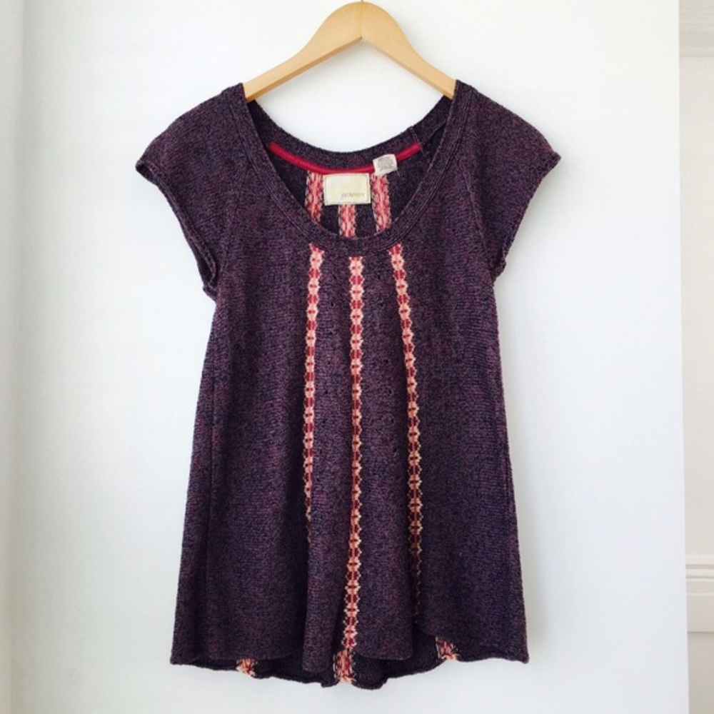 Purple Knit Flutter Top