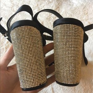 Black bling heels