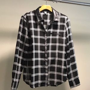 CALVIN KLEIN mixed media button down