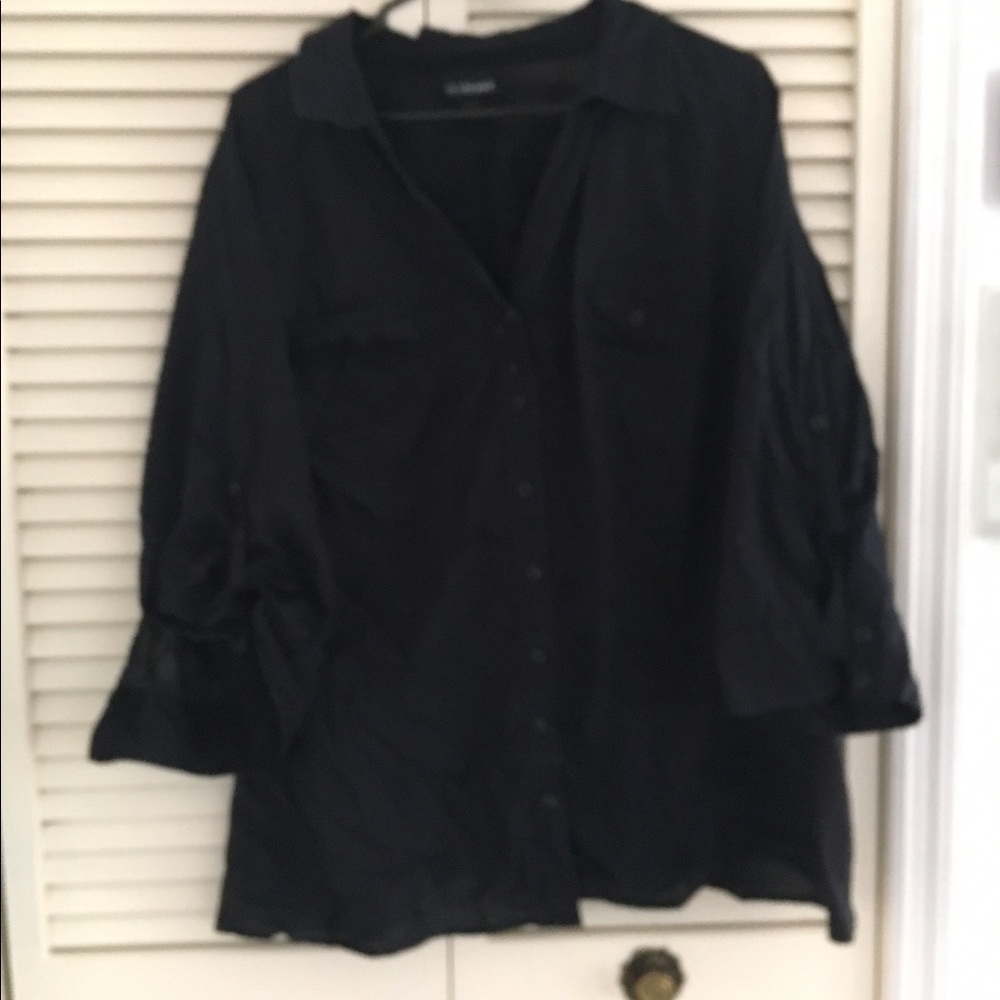 LANE BRYANT black button down from