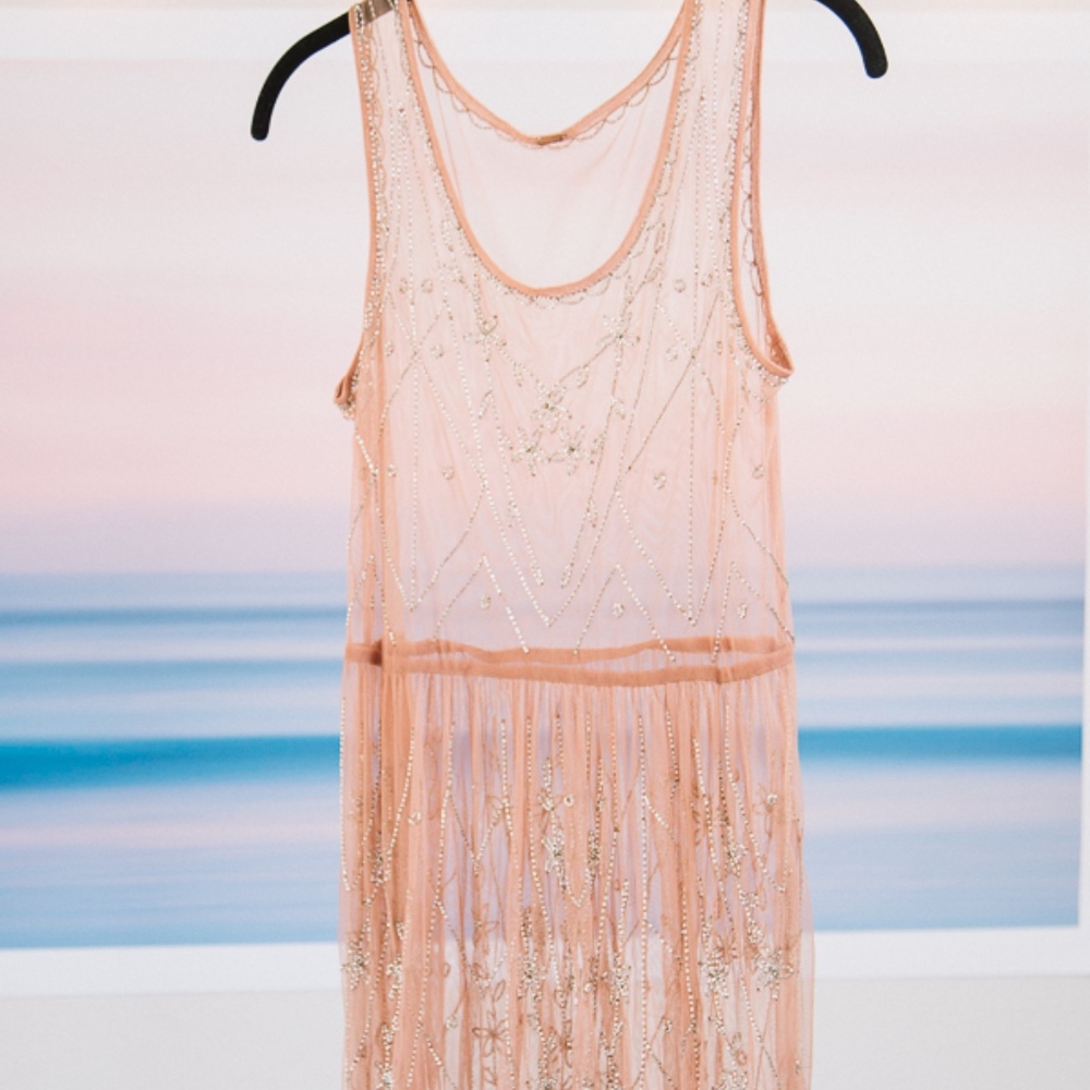 Free People Pink Starry Night Slip Dress