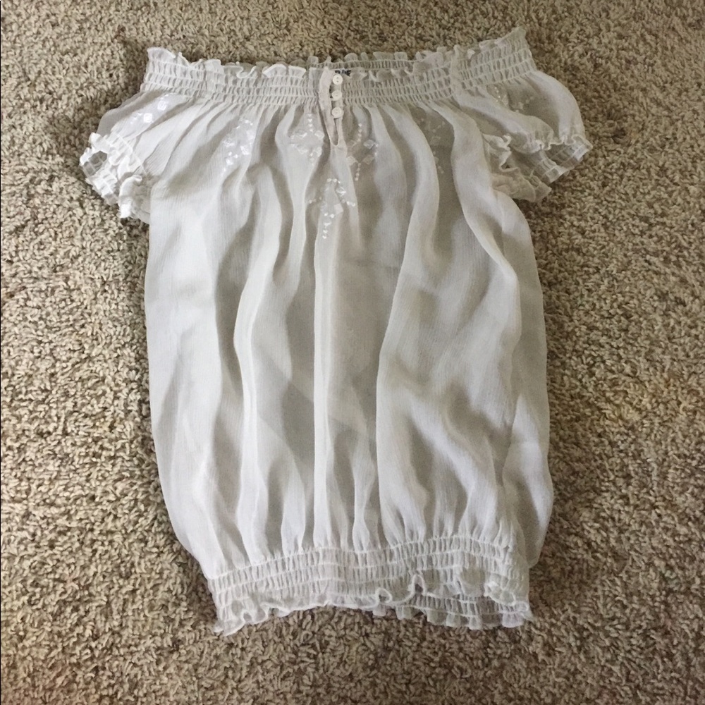 Garage S embroidered off the shoulder top
