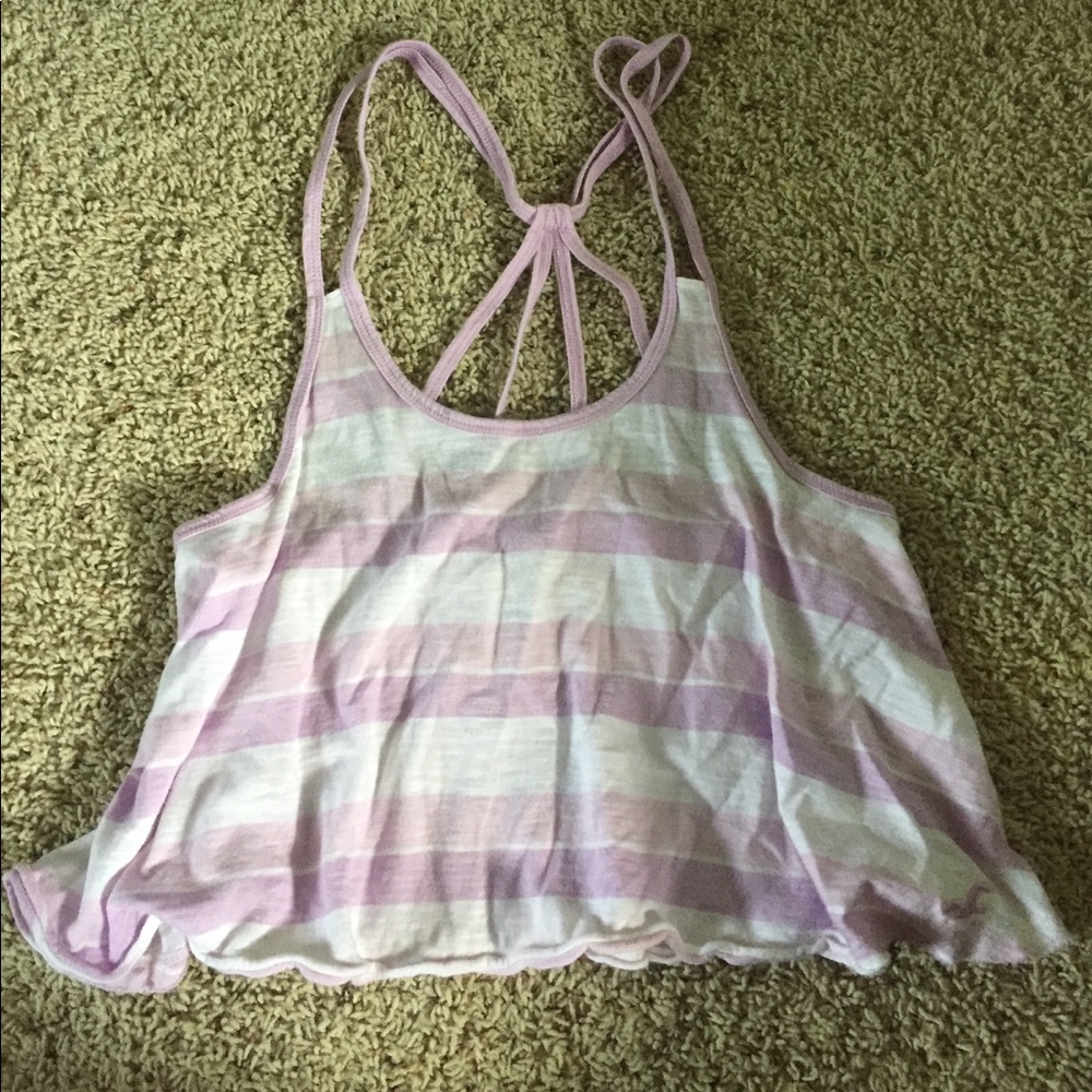 Hollister Medium Purple striped crop top