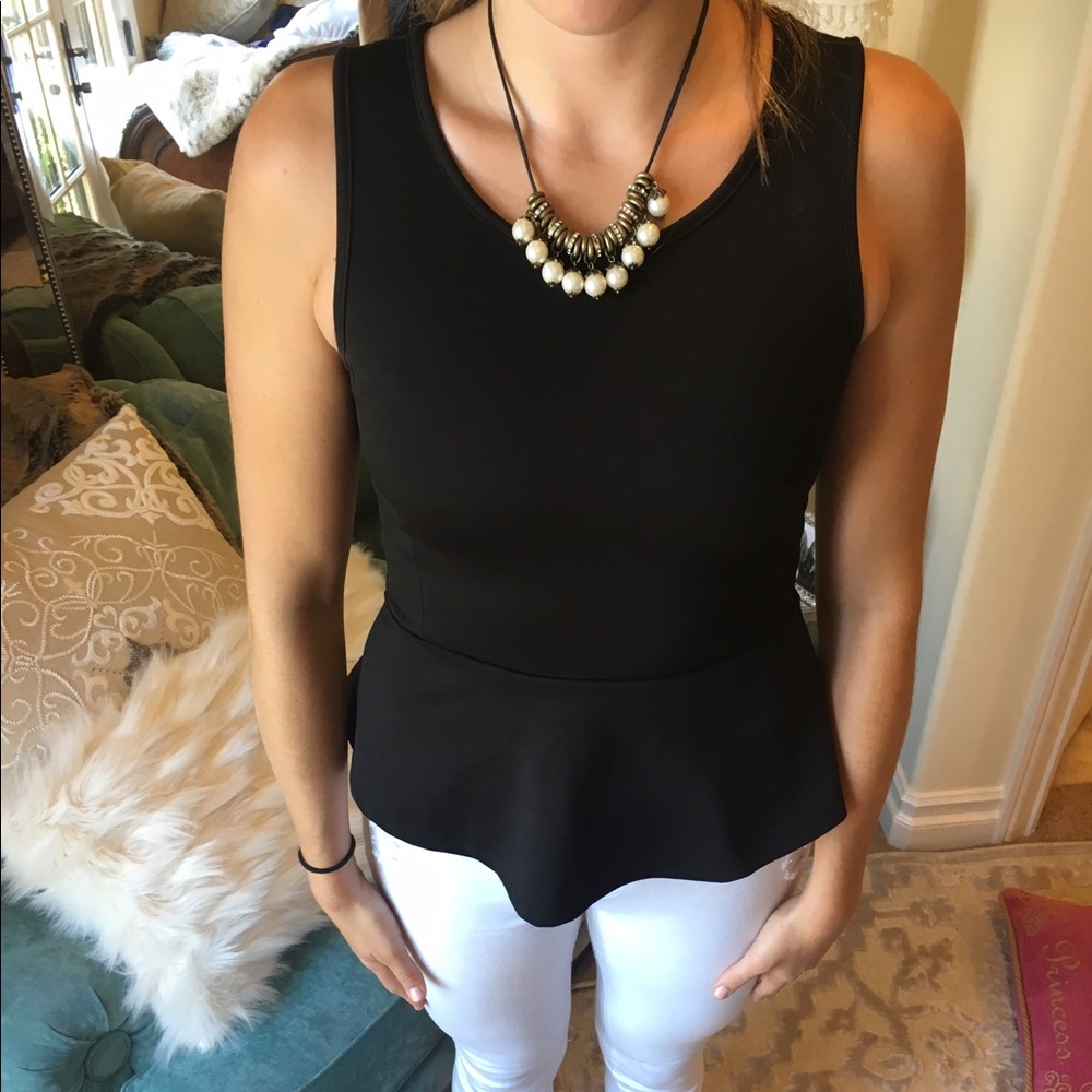 Romeo & Juliet Black Peplum Top