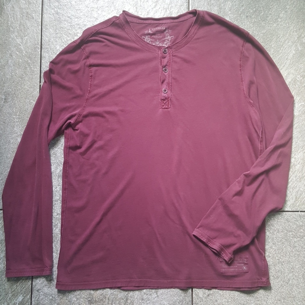 Express Men's Long Sleeve Henley Shirt