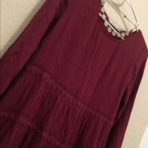 Maroon cute skater dress