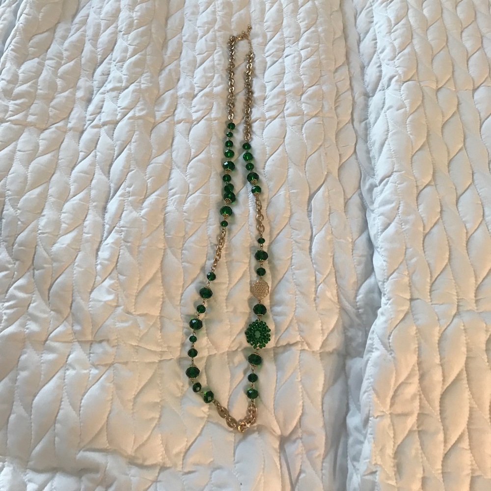 Green & Gold Long Necklace