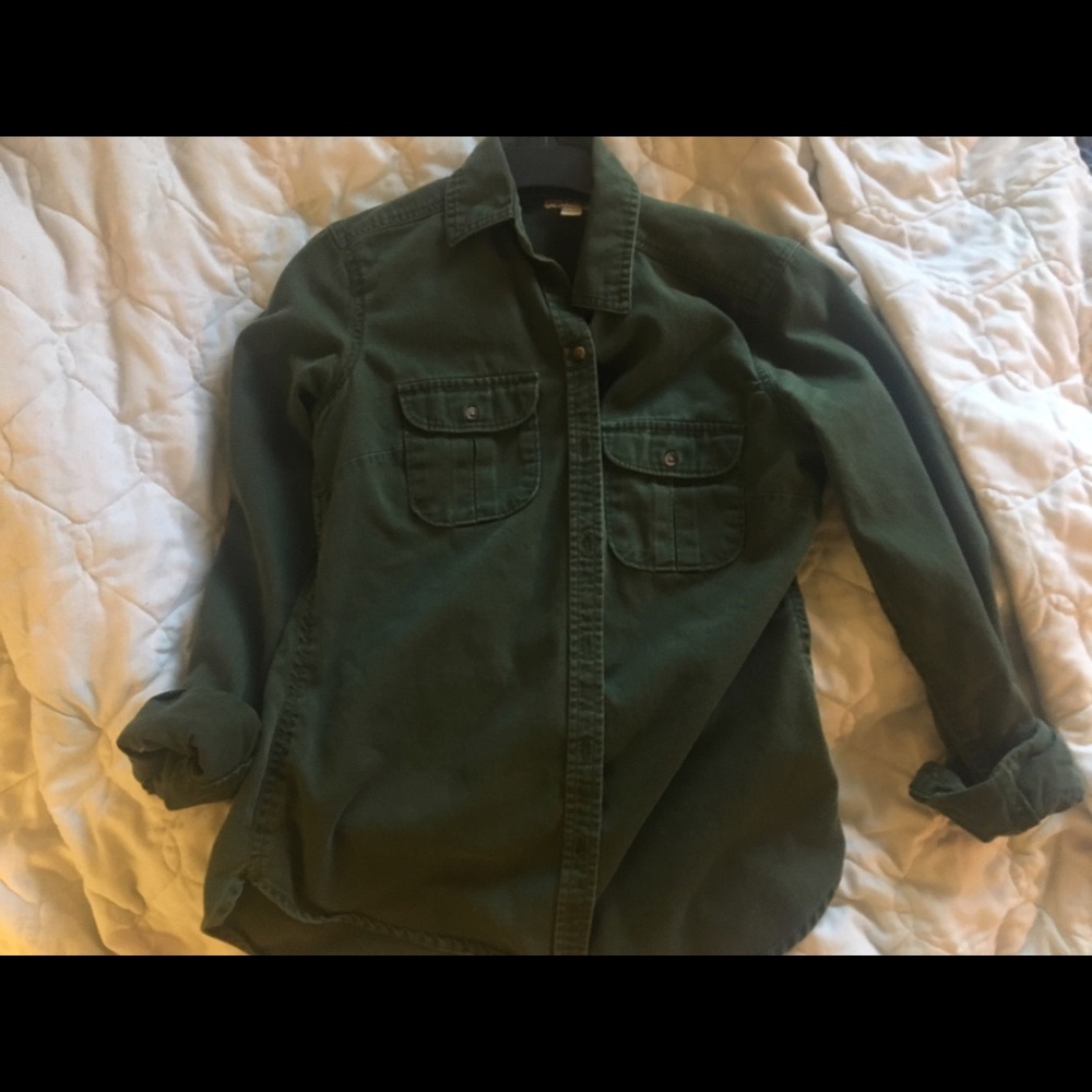 Olive green button up