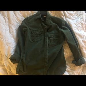 Olive green button up