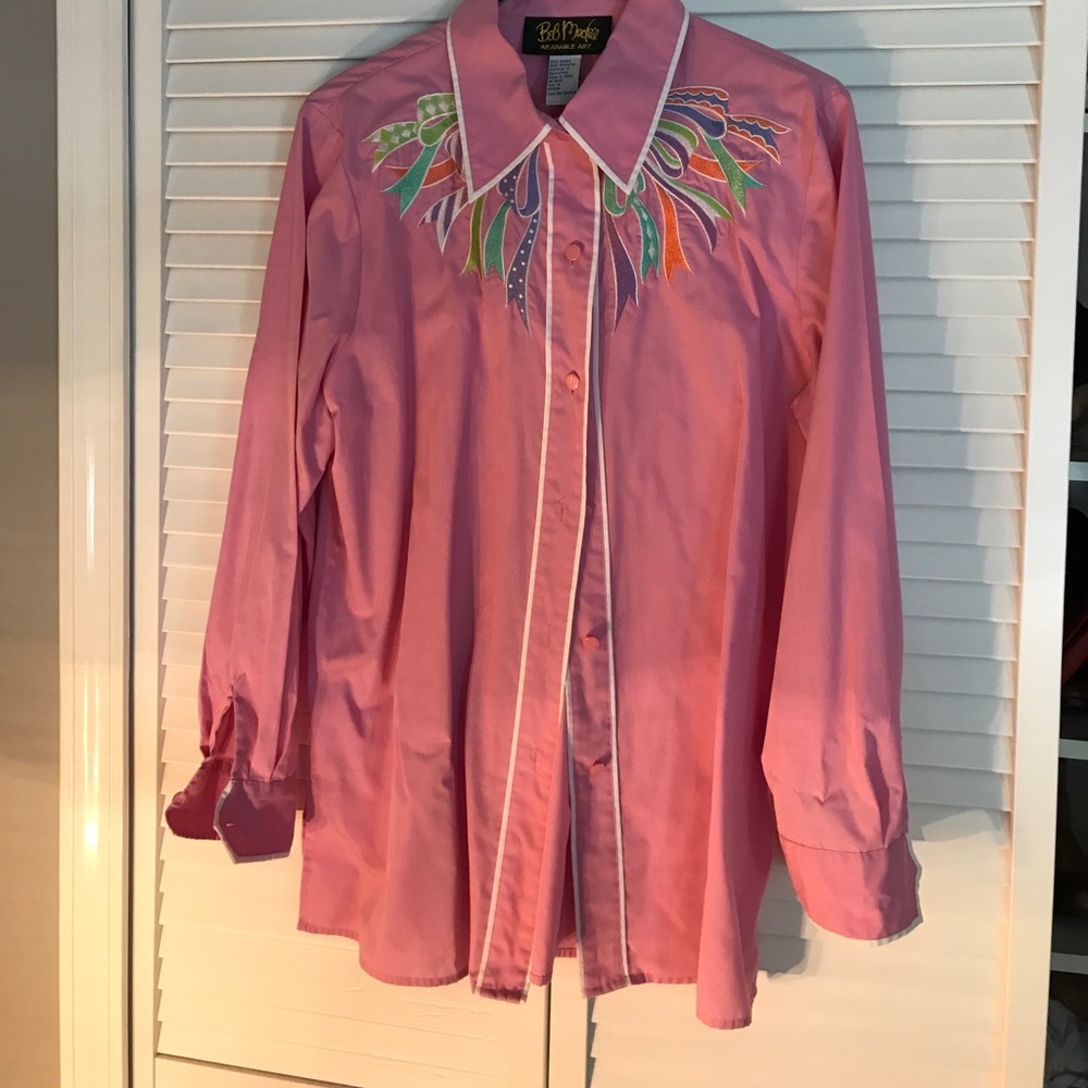 Embroidered Bob Mackie Ribbon Top
