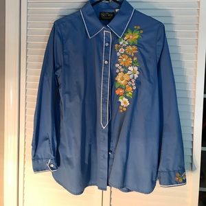 Embroidered Bob Mackie Flower Top